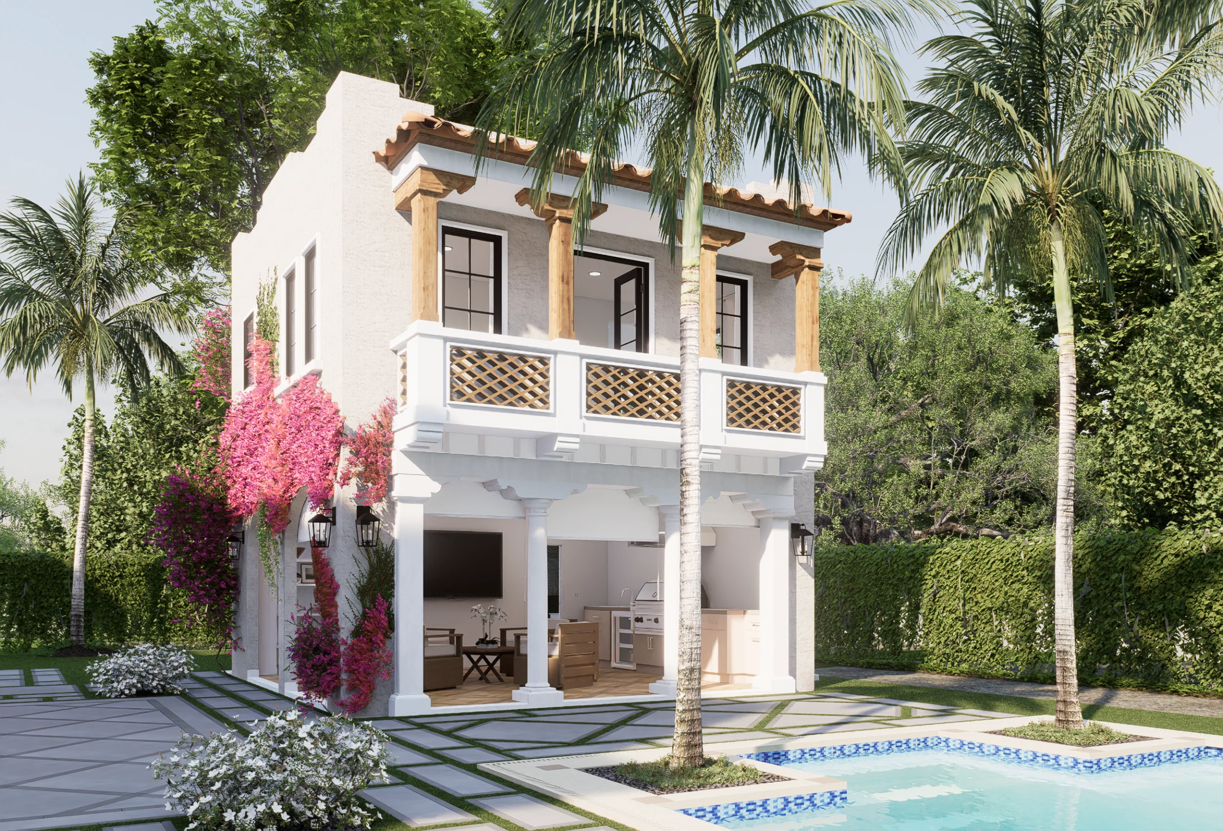221 Monroe Drive, poolside cabana