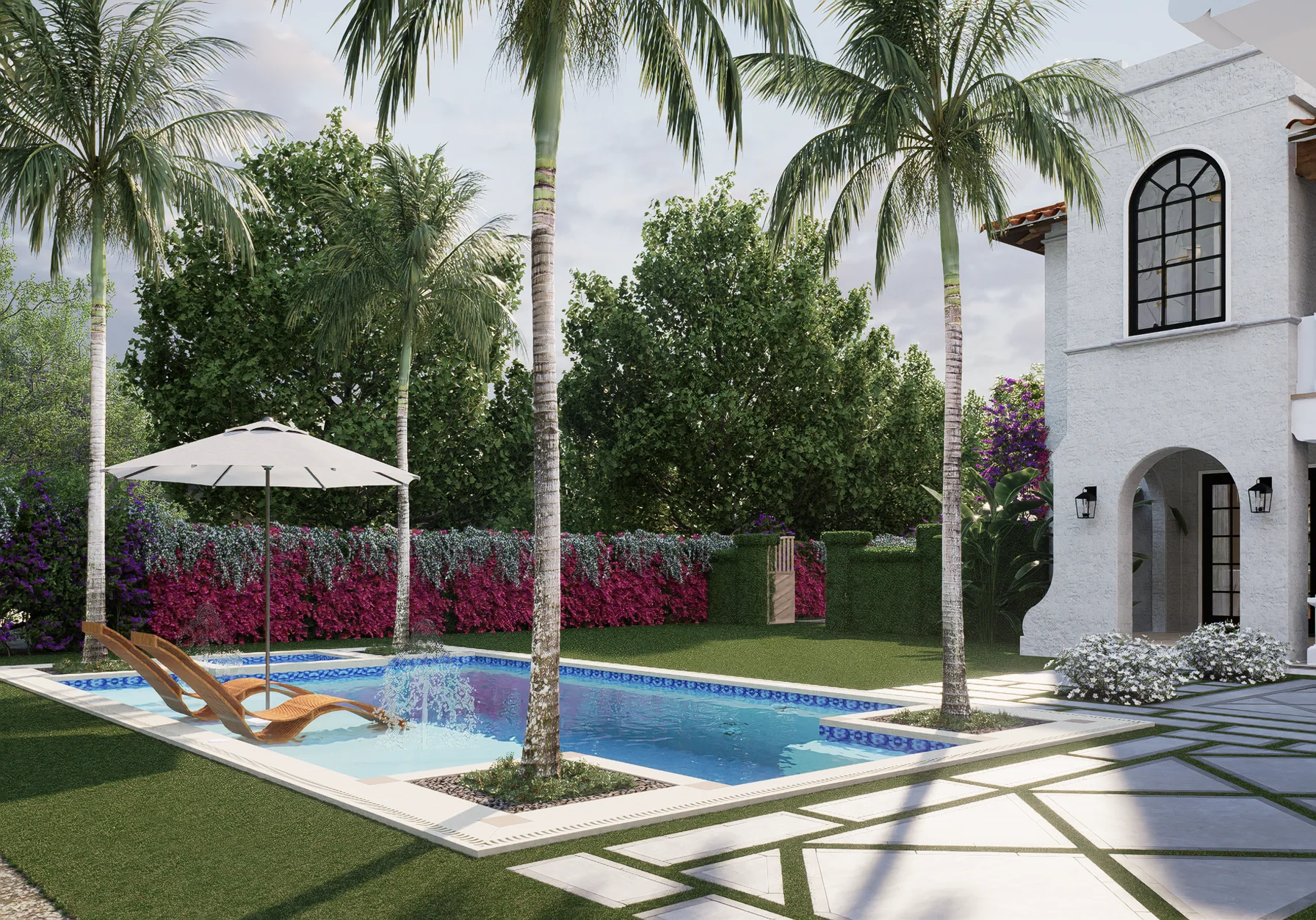 221 Monroe Drive, pool garden