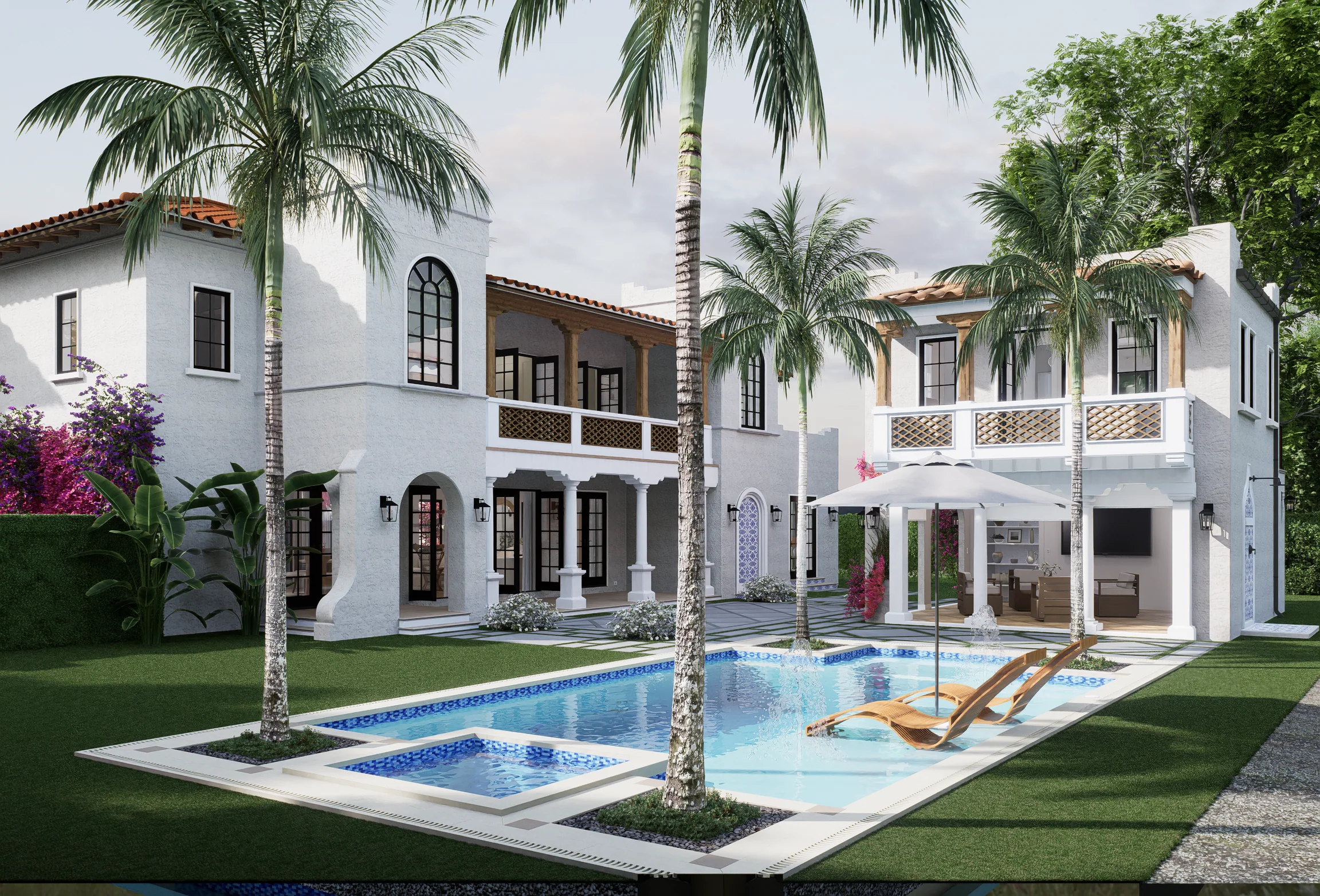 221 Monroe Drive, pool and home