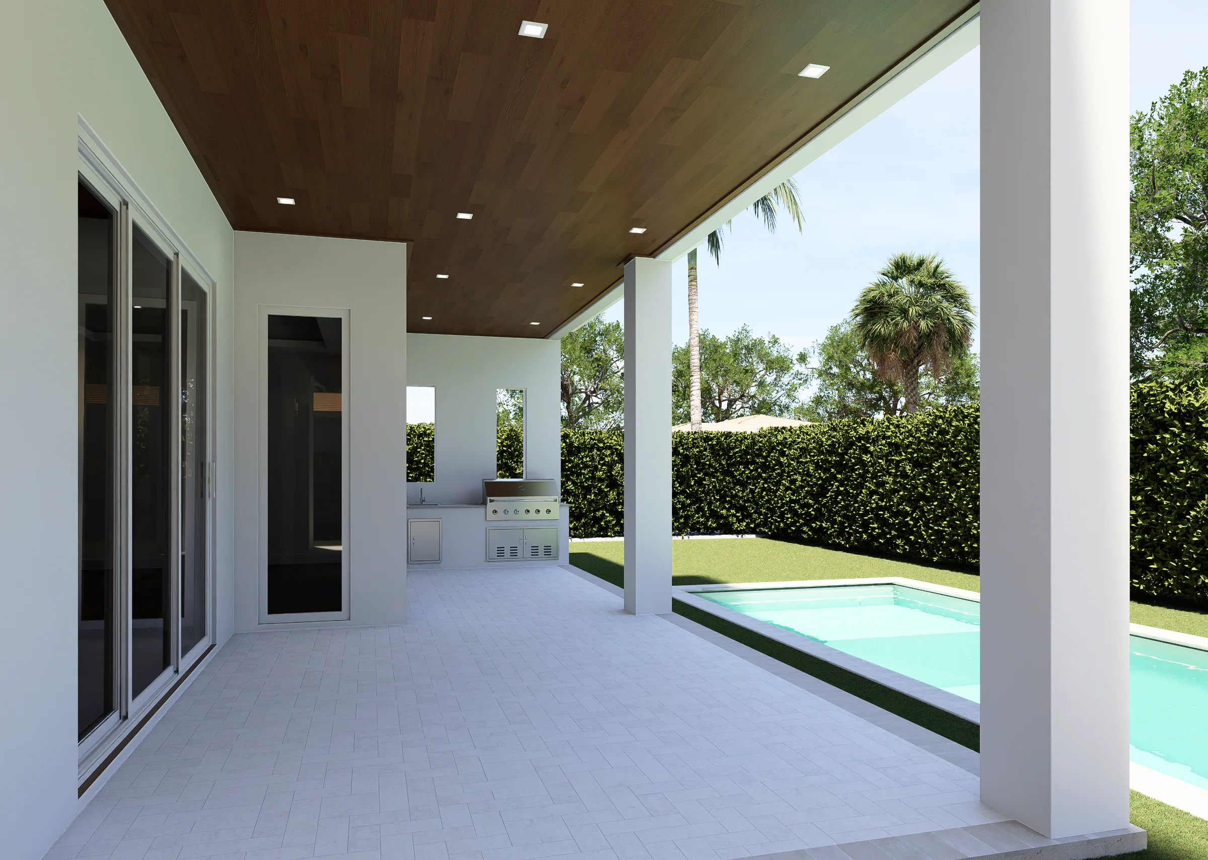 300 Macy Street, loggia, rendering