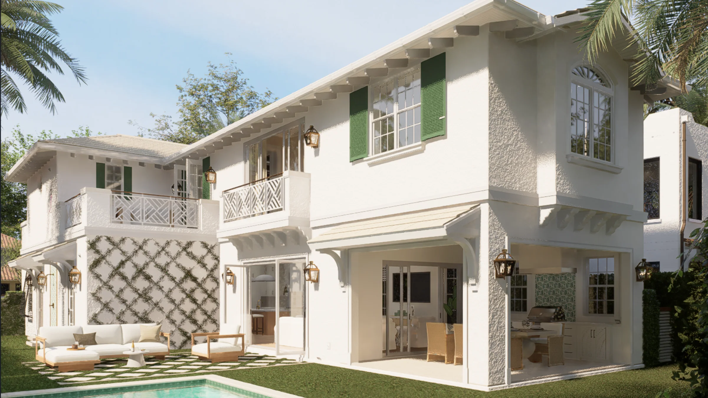 309 Greymon Drive, garden and pool, rendering