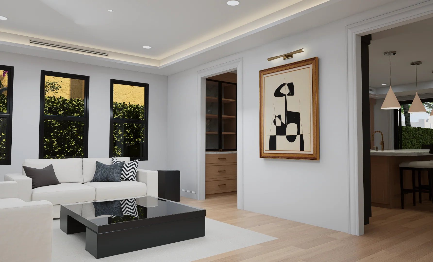 317 Greymon Drive, living room, rendering
