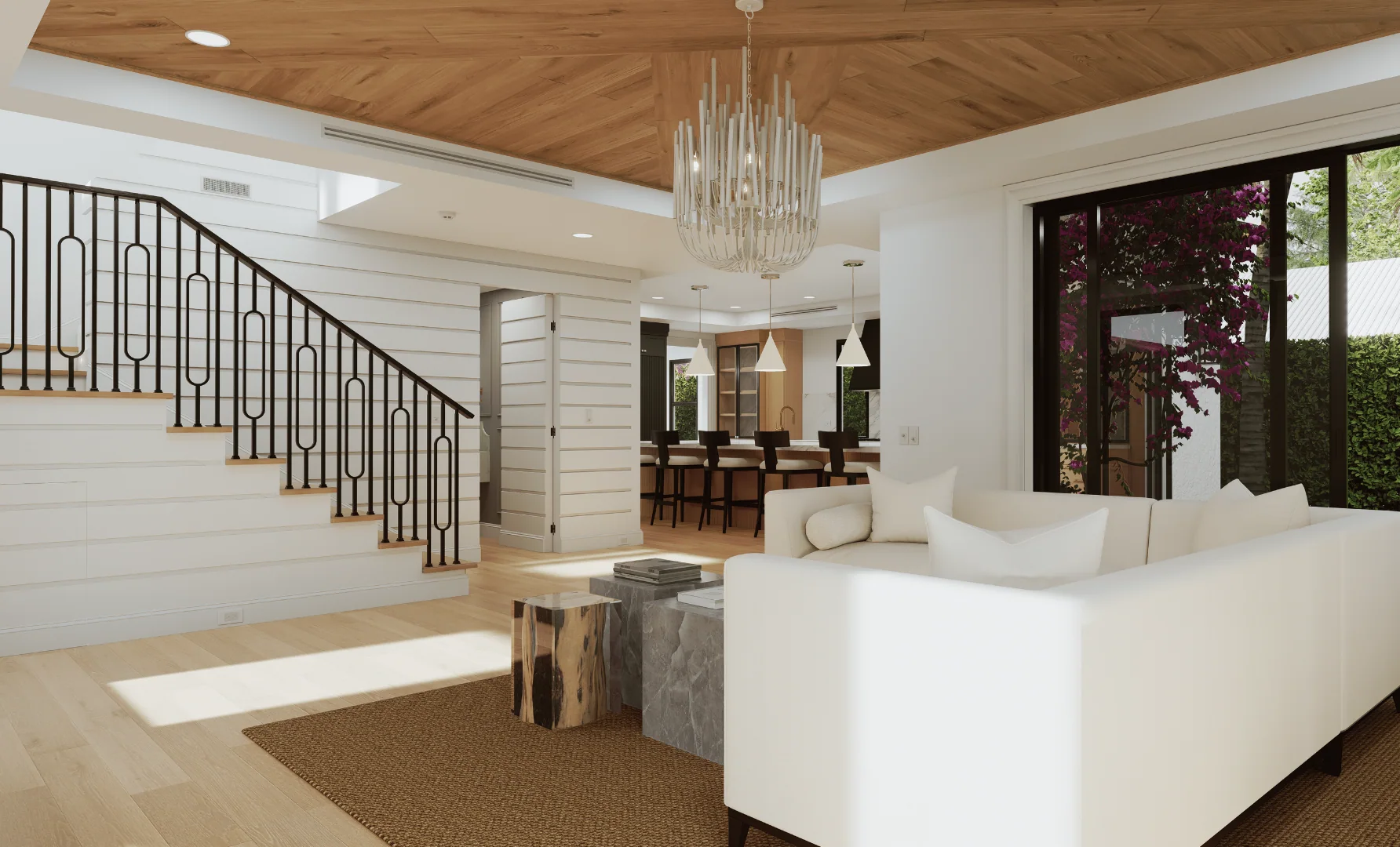 317 Greymon Drive, family room and stair, rendering