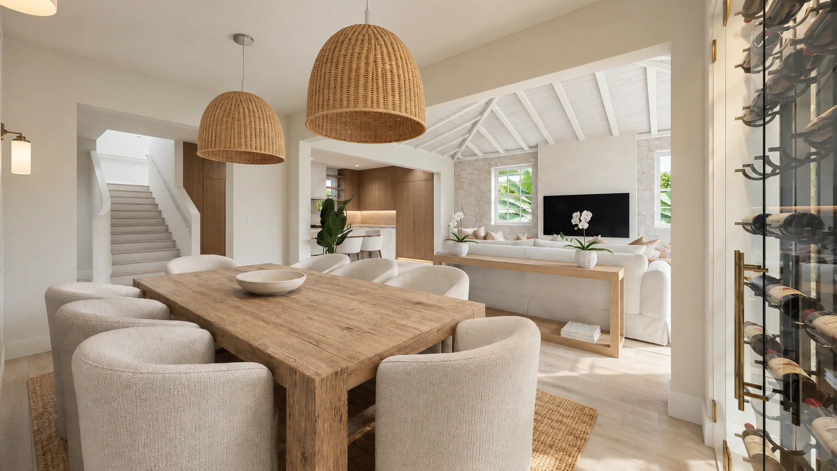 3609 Washington Road, dining and stair